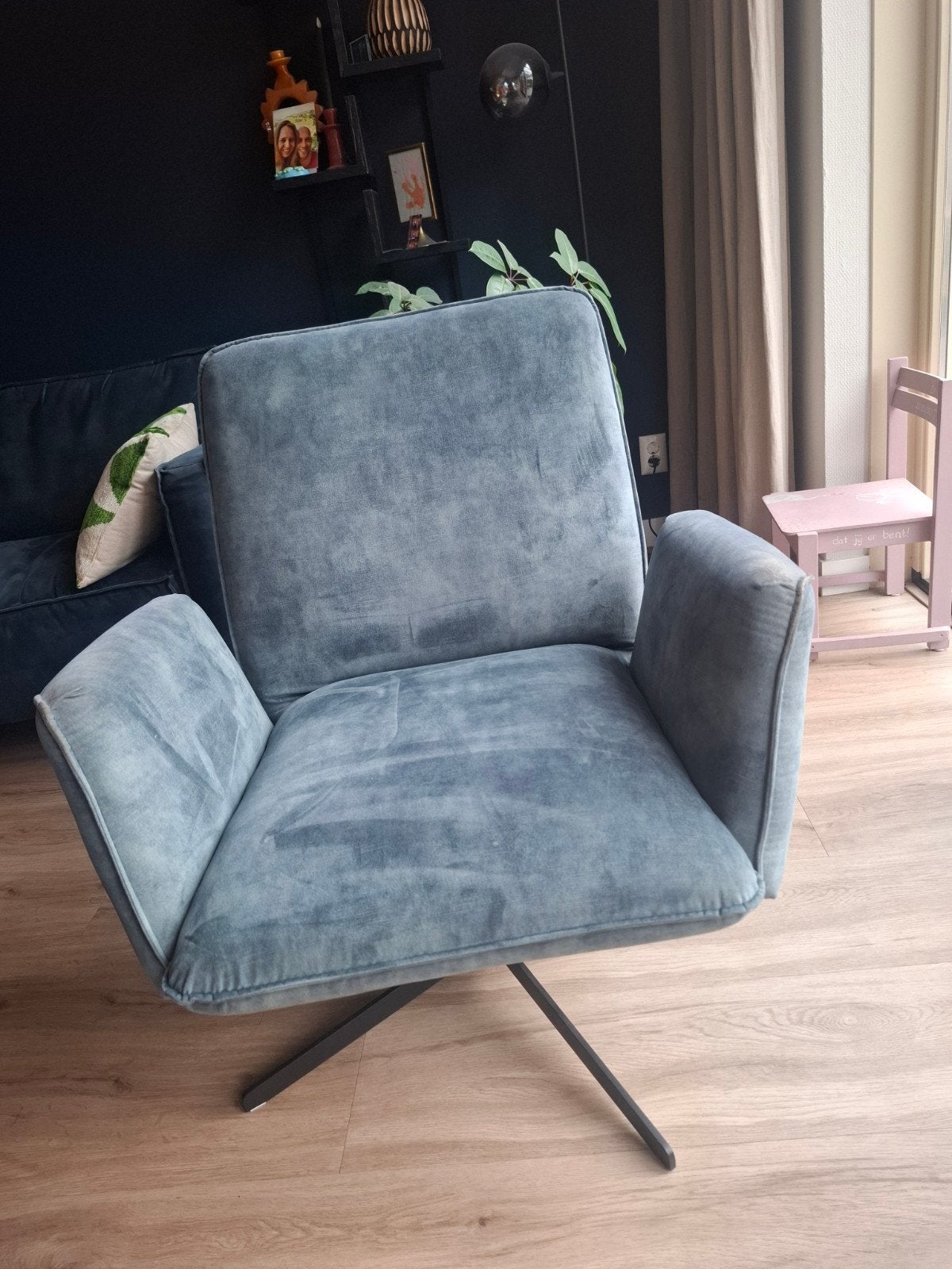 Eleonora Vivian Draai Fauteuil - Petrol, Ophalen, Gebruikt, 75 tot 100 cm, 75 tot 100 cm