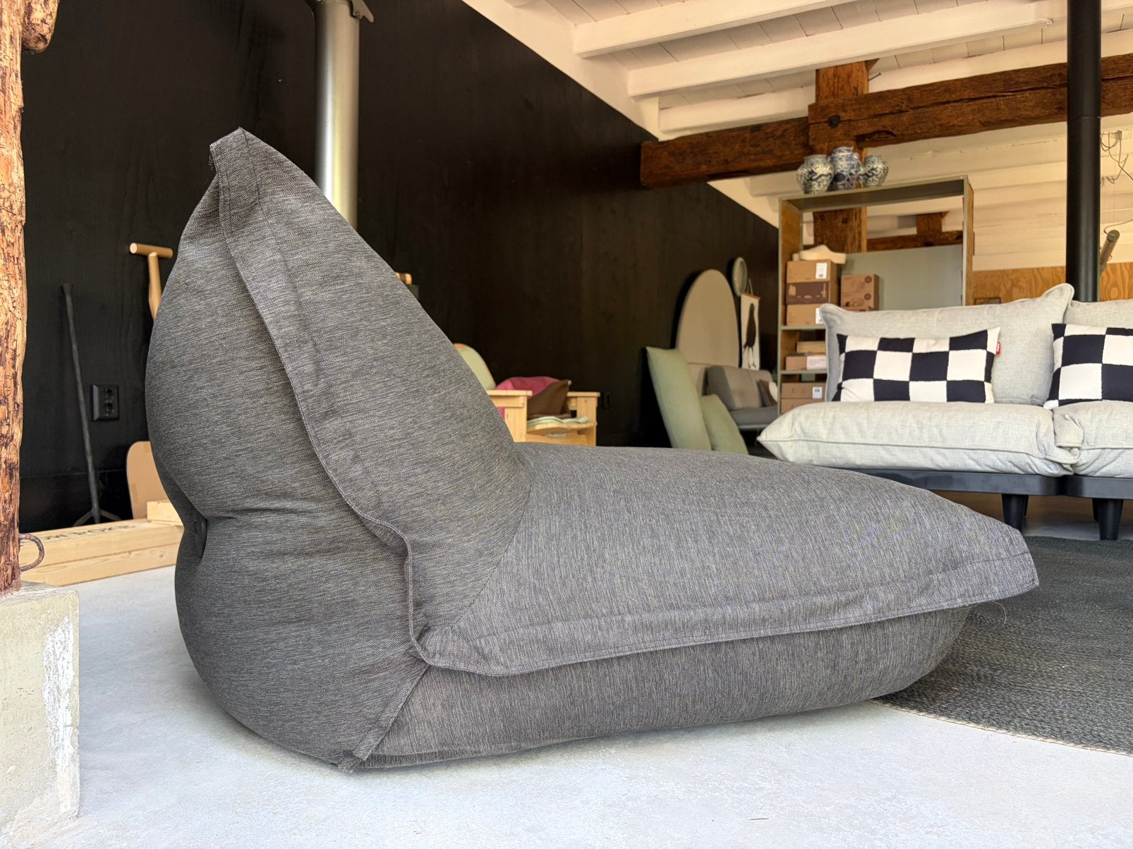 Fatboy Bonbaron Loungestoel in-/outdoor | stof thunder grey, Ophalen, Nieuw, Zwart, Zitzakstoel