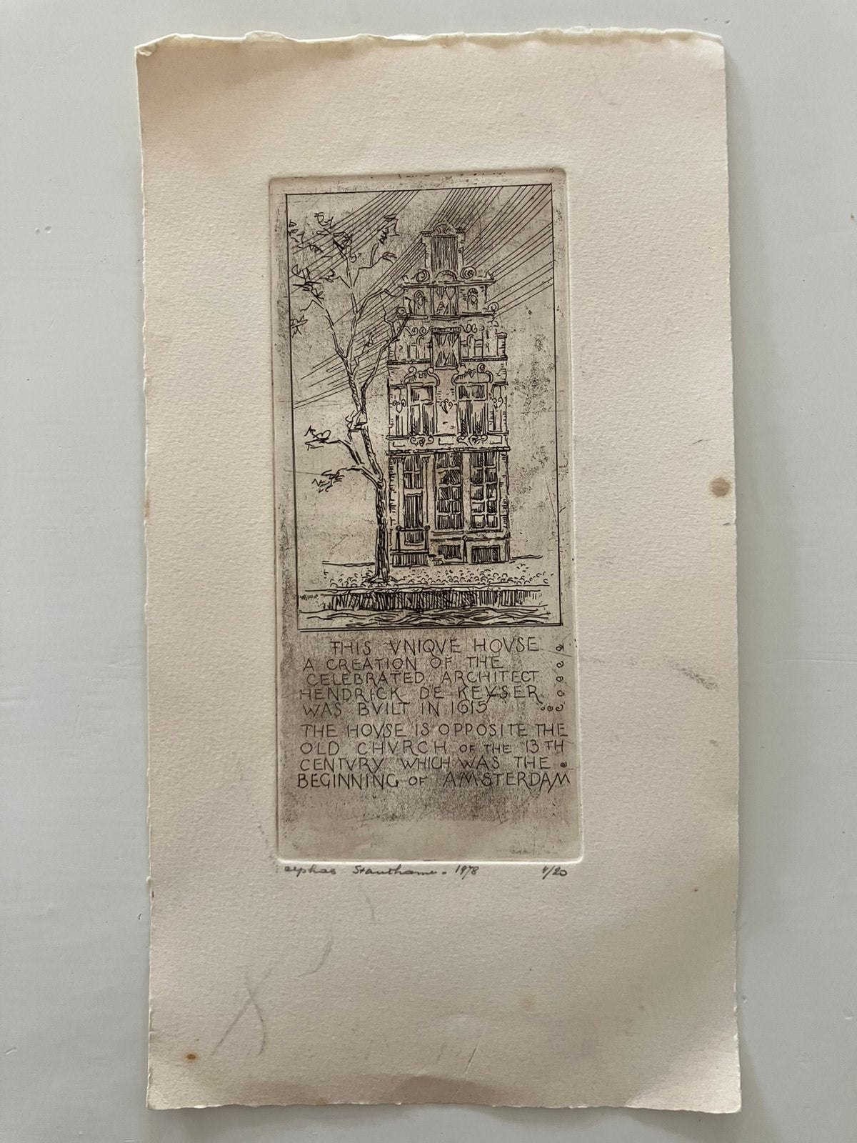 Amsterdam, tek. huis 1615, architect Hendrcik de Keyser, Ophalen of Verzenden