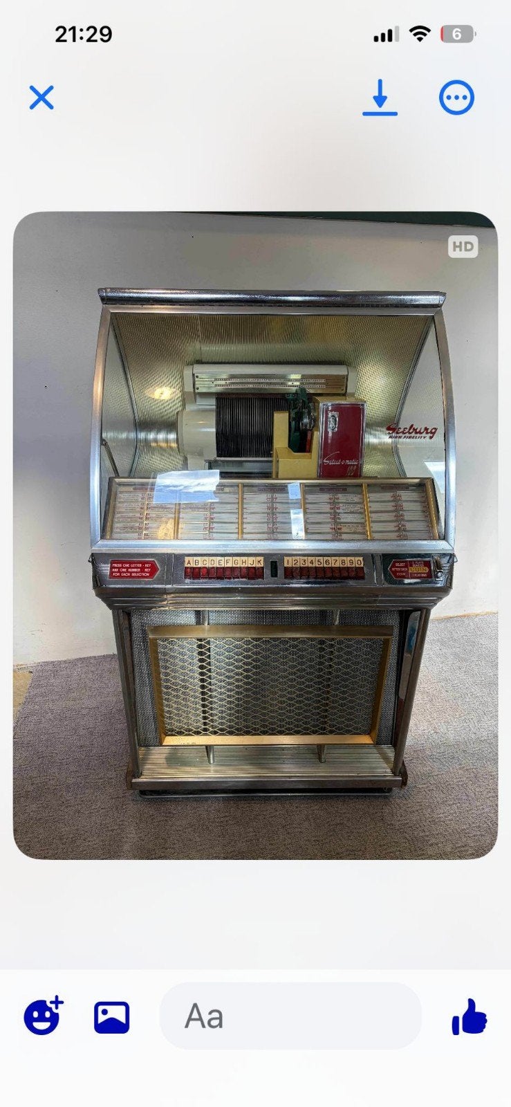 Seeburg 100 J  1950 euro, Verzamelen, Automaten | Jukeboxen, Ophalen of Verzenden, Zo goed als nieuw, 1950 tot 1960, Seeburg