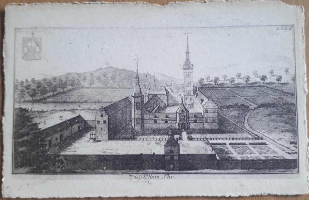 Gravure Harrewijn ° Amsterdam 1660  postkaart: Castellum THY, Antiek en Kunst, 1800 - 1899, 9 cm, Ophalen of Verzenden, Gravure