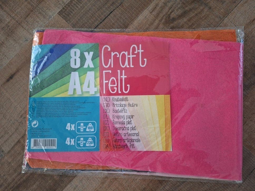 7x A4 Craft Vilt Knutselvilt in diverse kleuren, Ophalen of Verzenden, Nieuw