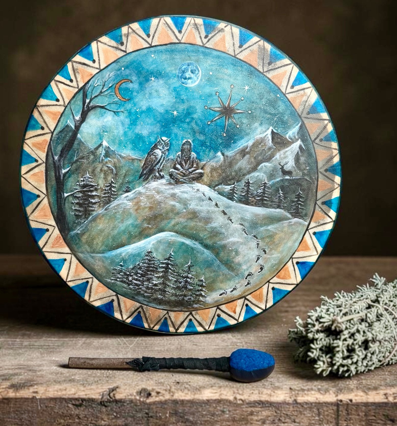 OVERGEDRAGEN Sjamanendrum Koe 52 cm lichtgewicht, Verzenden, Nieuw, Trommel
