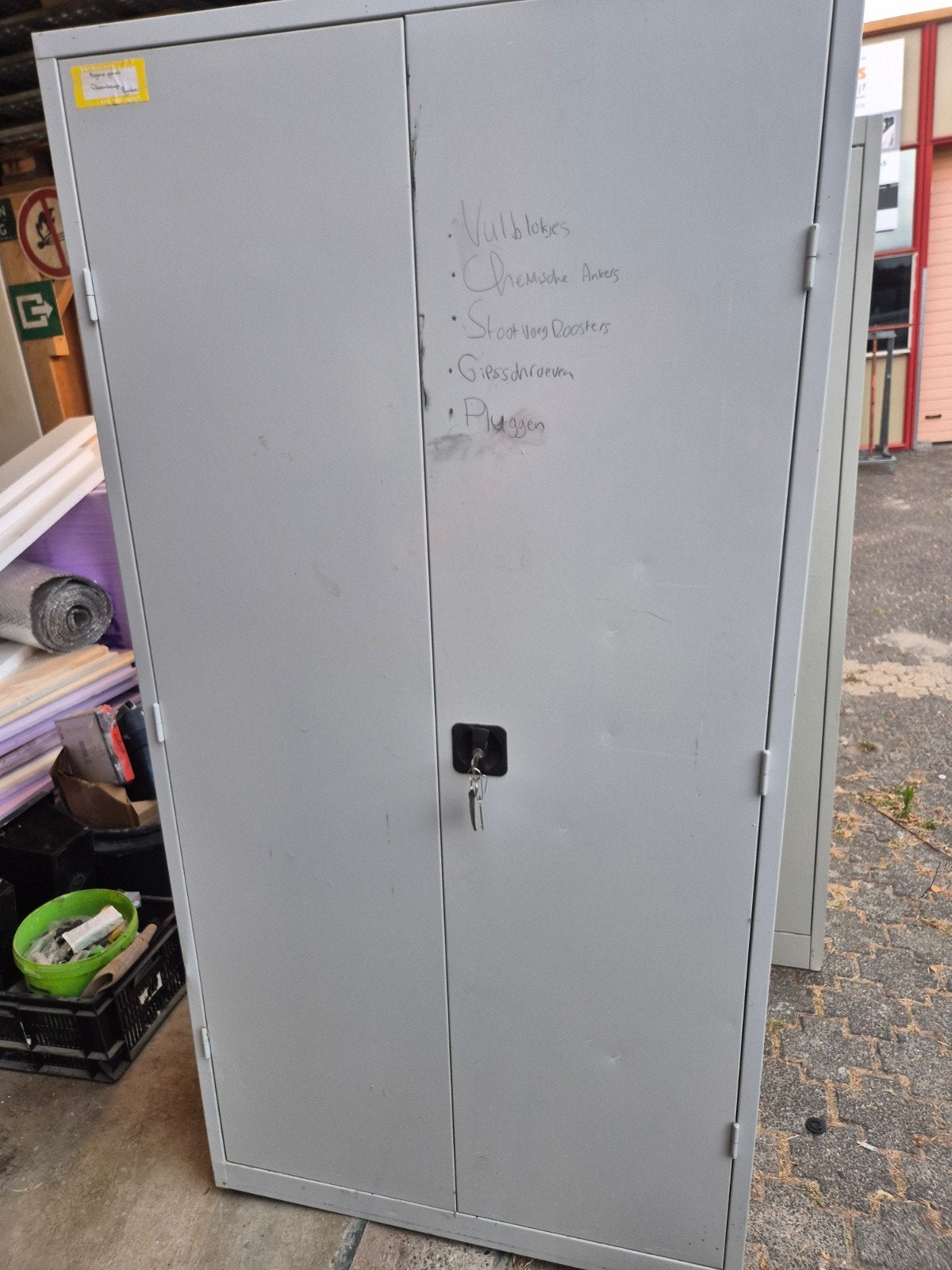 Metalen archiefkast werkplaatskast Garagekast, Huis en Inrichting, Kasten | Roldeurkasten en Archiefkasten, Ophalen, Gebruikt
