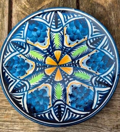 Prachtig Authentiek Mexicaans Talavera Bordje Handpainted, Antiek en Kunst, Ophalen of Verzenden