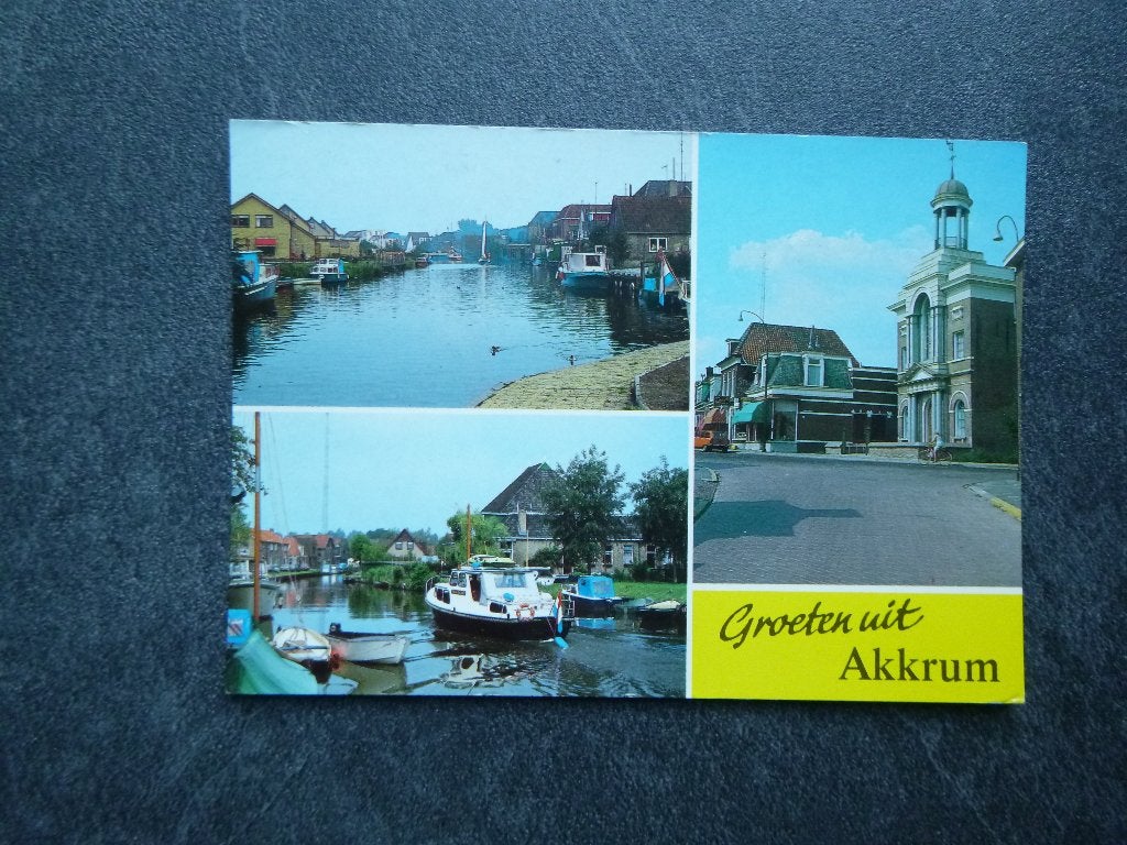 groeten uit Akkrum, kerk/boten 1987, Verzenden, 1980 tot heden, Gelopen, Noord-Brabant