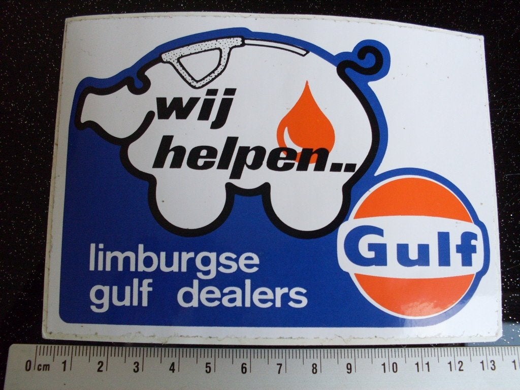 sticker wij helpen... limburgse gulf dealers logo, Verzamelen, Verzenden, Zo goed als nieuw, Bedrijf of Vereniging