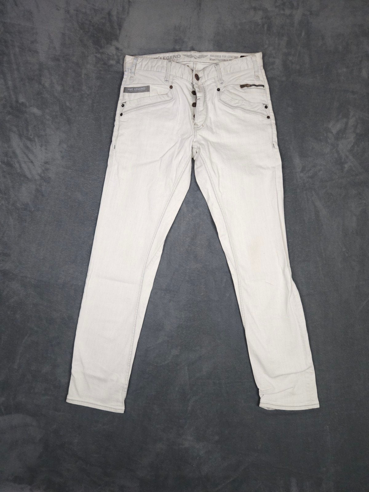 Pme Legend Broek Bare Metal W33 L34 Straight Fit Wit jeans ., ., Wit, Ophalen of Verzenden, .