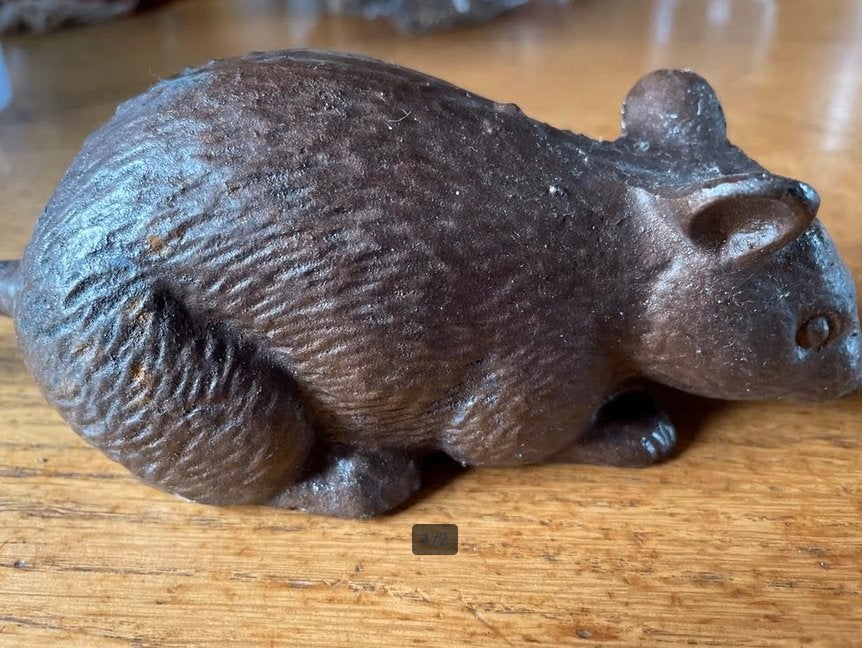 Decoratieve muis van gietijzer, Ophalen of Verzenden, Gebruikt, Dier