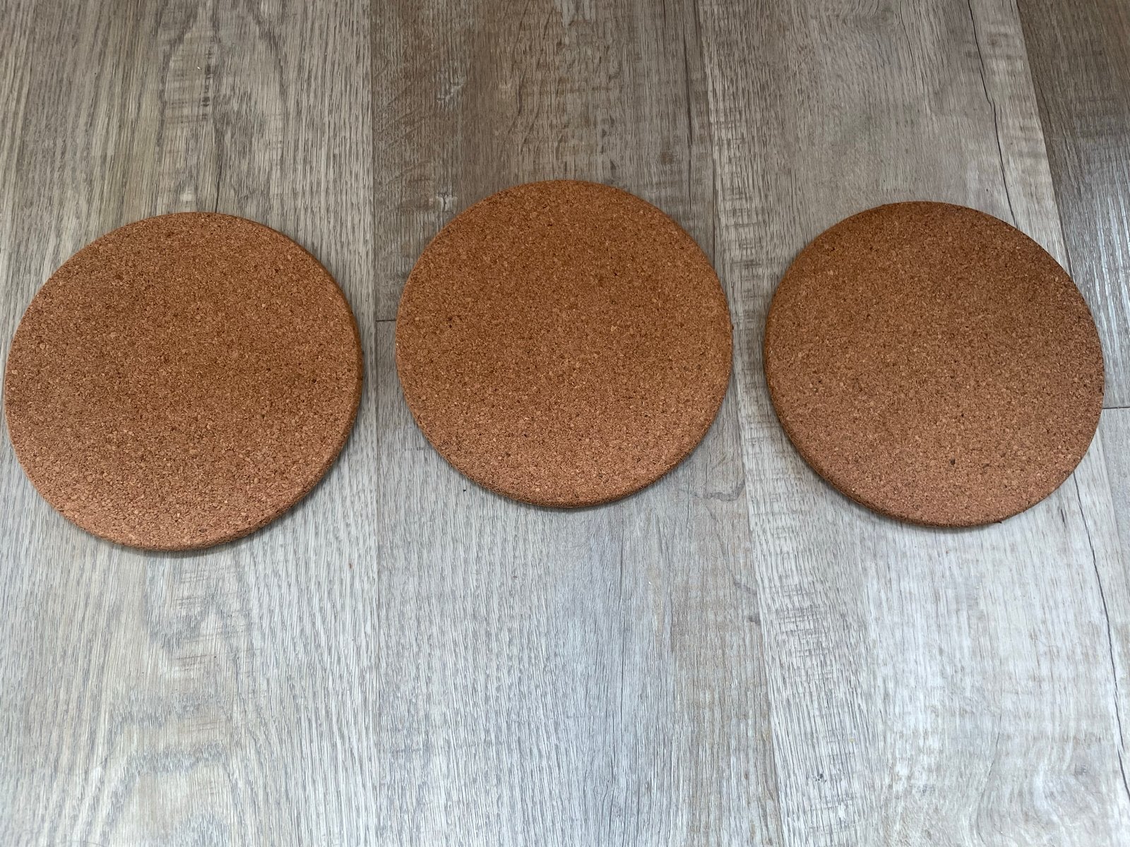 Set van 3 ronde kurken onderzetters, Ophalen, Gebruikt, Bruin, Natuurlijk materiaal
