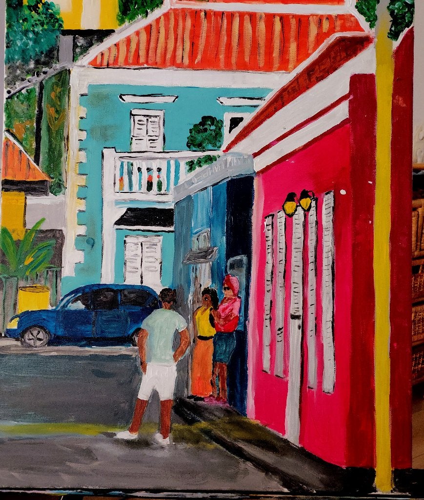Straatje Otro Banda Curacao, Ophalen, Minder dan 50 cm, Nieuw, Schilderij
