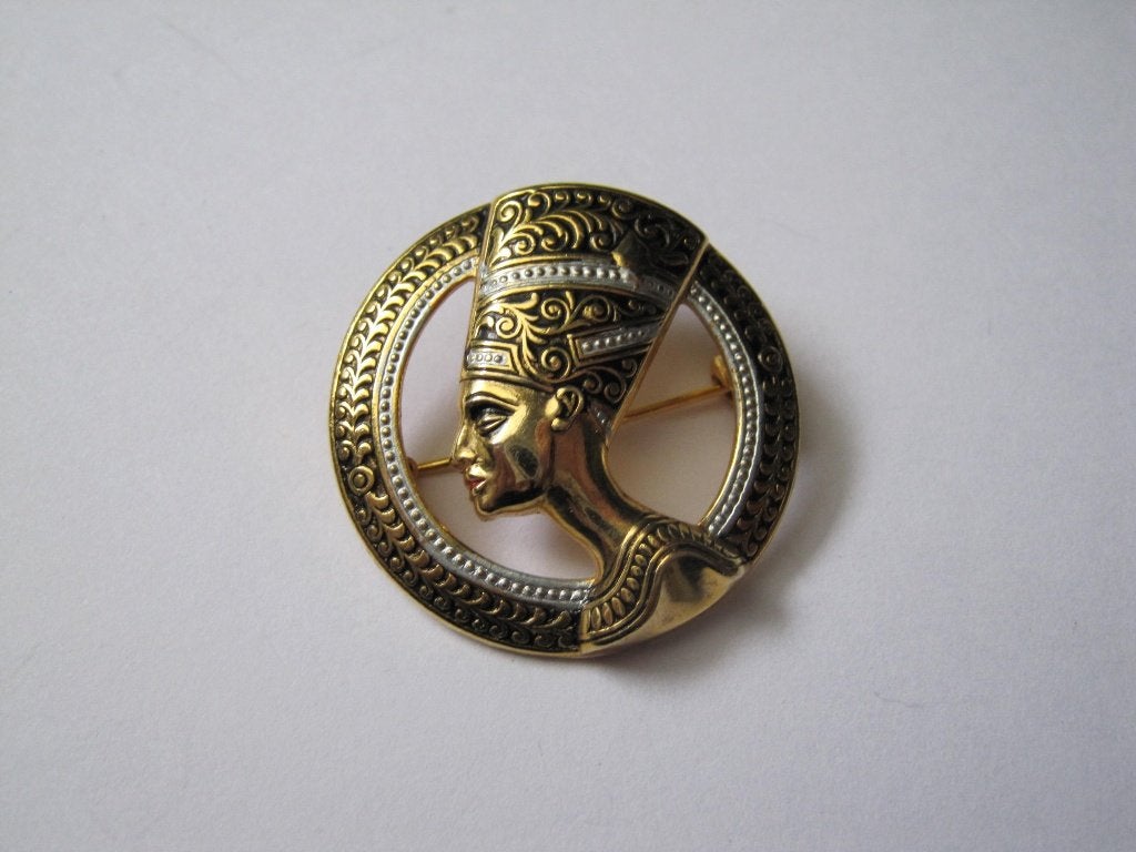 Broche Egyptisch hoofd 3.3 cm, Verzenden, Zo goed als nieuw, Overige kleuren, Overige materialen
