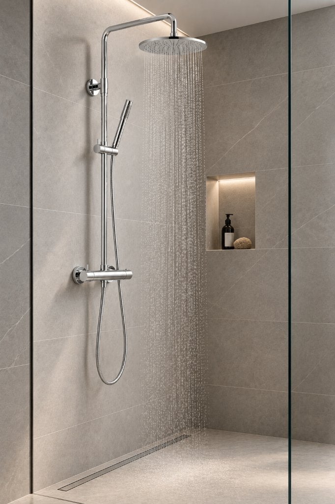 AVENYA Flow Complete thermostatische regendouche nu € 329,-, Doe-het-zelf en Verbouw, Verzenden, Nieuw, Chroom, Douche