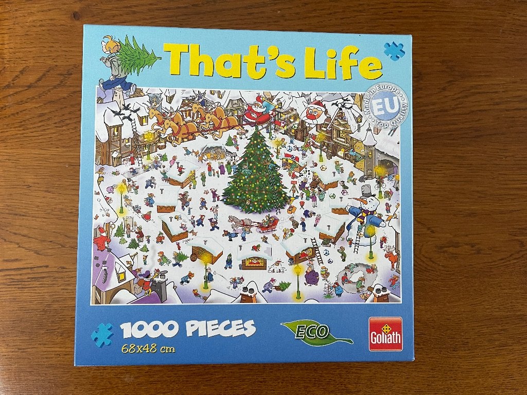 "That's Life" Kerst Puzzel 1000 stukjes 'Goliath', Ophalen of Verzenden, 500 t/m 1500 stukjes, Zo goed als nieuw