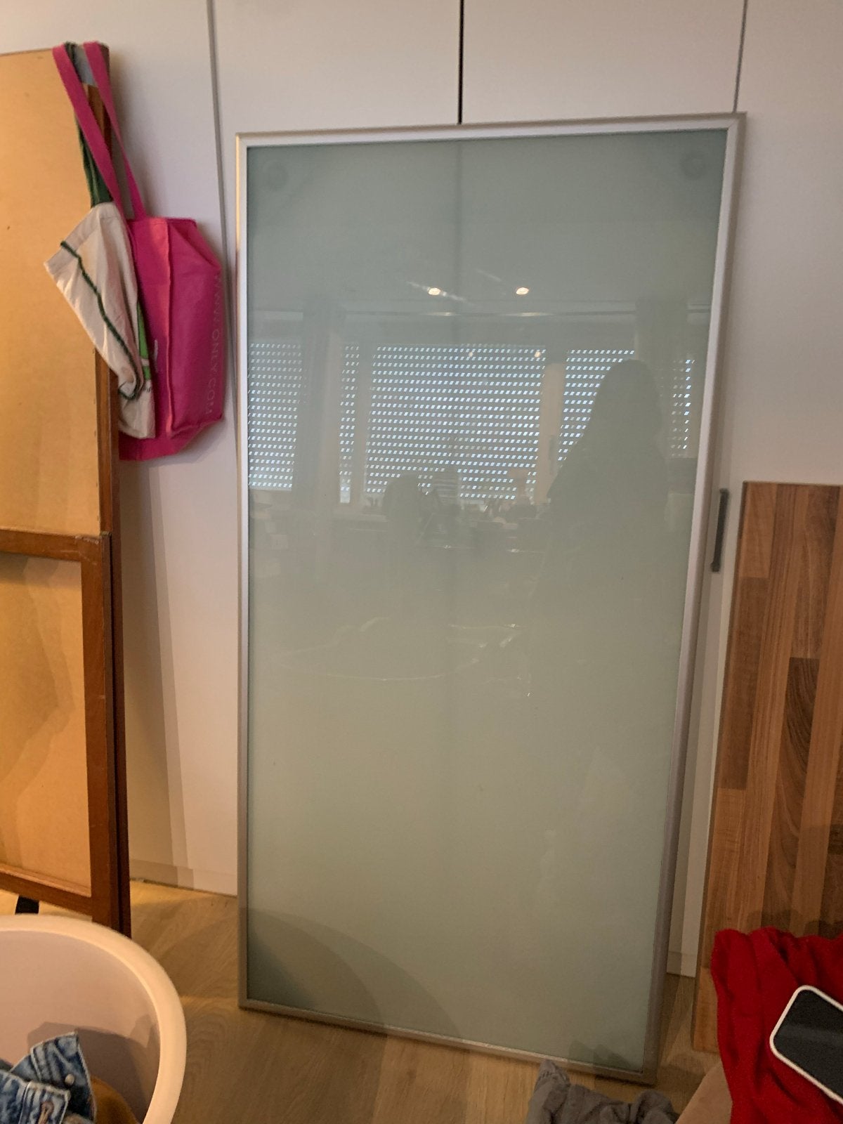 Tafelblad met poten (IKEA Linnmon/Adils), Ophalen, Gebruikt, Metaal of Aluminium, 75 cm of meer
