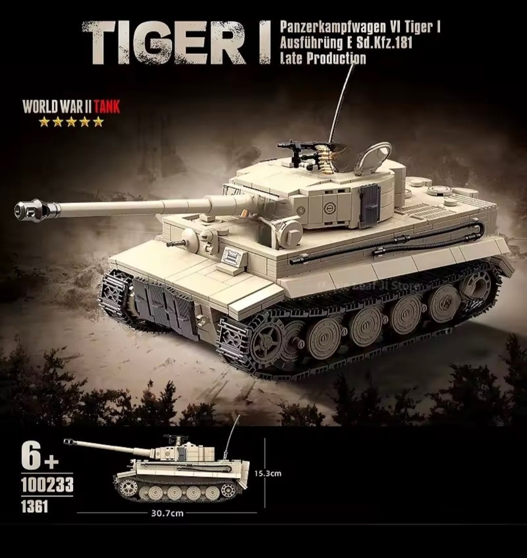 Tiger I Bouwset met Figuren - Wereldoorlog II, Ophalen of Verzenden, Zo goed als nieuw, Overige merken