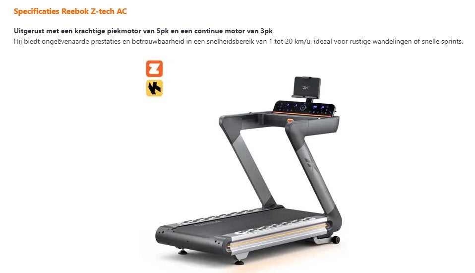 Reebok Z-tech AC Loopband Nieuw, Ophalen, Nieuw, Loopband