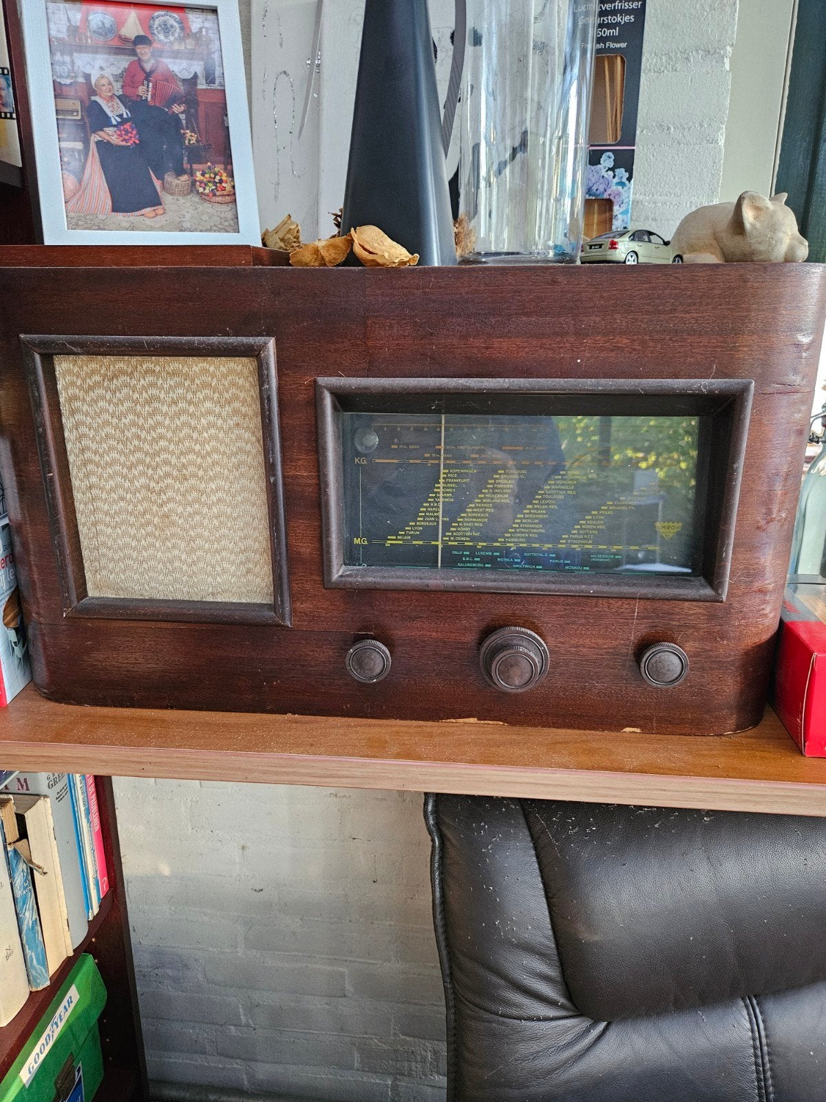 Antieke AMROH Muiden radio - Vintage buizenradio, Ophalen of Verzenden, Gebruikt, Radio