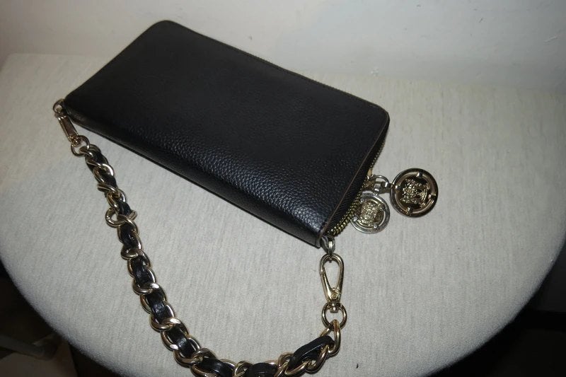 Tov Essentials portemonnee clutch zwart ketting hengsel, Verzenden, Zo goed als nieuw, Zwart, Avondtasje