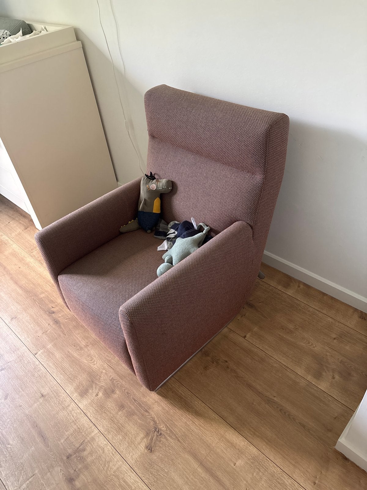 Leolux Schommel Fauteuil - Comfortabel en Stijlvol, Ophalen, Gebruikt, Stof, 75 tot 100 cm