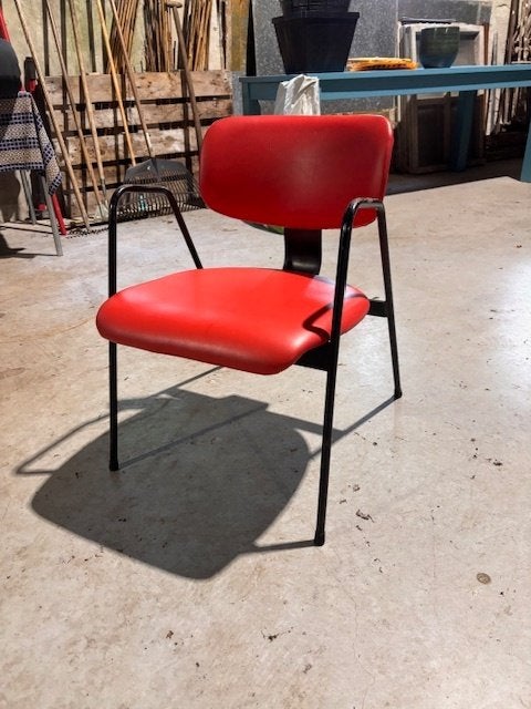 Willy van der Meeren F1 fauteuil Tubax - rood, Ophalen, Gebruikt, 75 tot 100 cm, 50 tot 75 cm