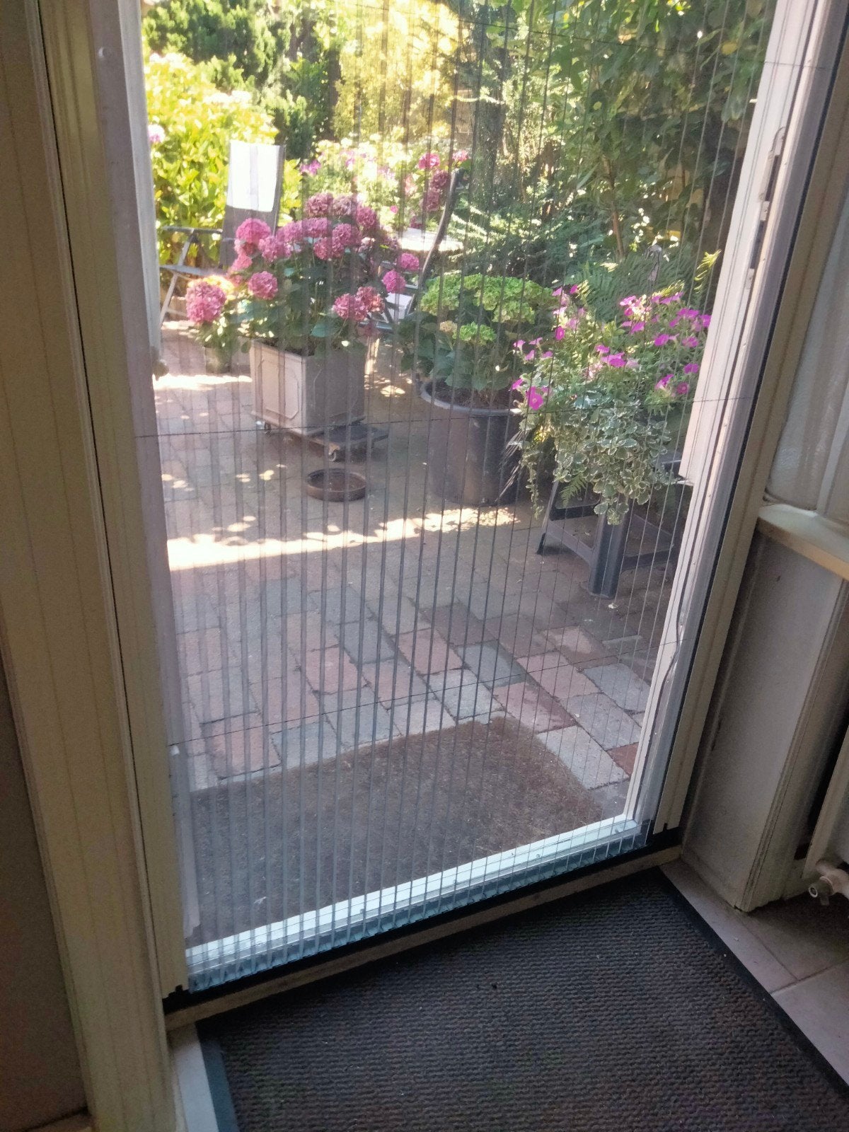 Hordeur plissé schuifdeur voor binnen, Doe-het-zelf en Verbouw, Deuren en Horren, Kunststof, Gebruikt, 80 tot 100 cm, Hordeur