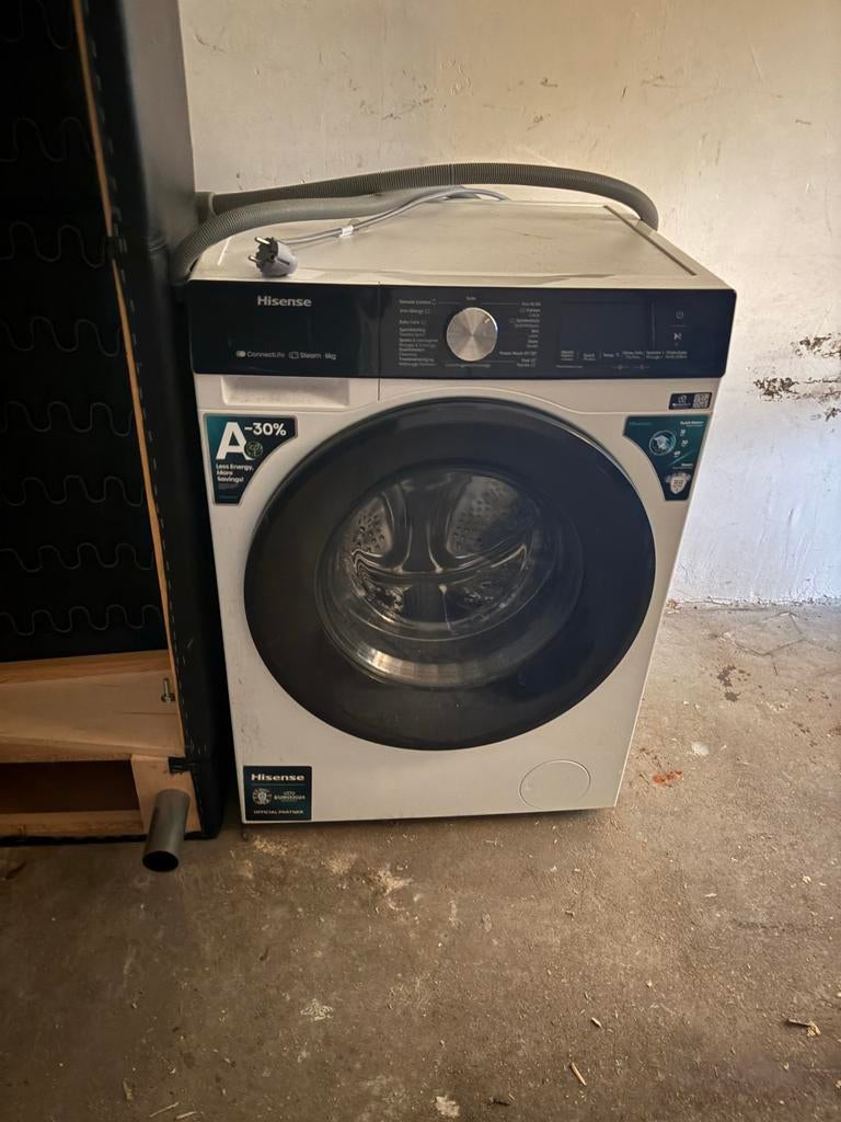 Hisense wasmachine 8kg wit, Ophalen, 1200 tot 1600 toeren, Gebruikt, 8 tot 10 kg