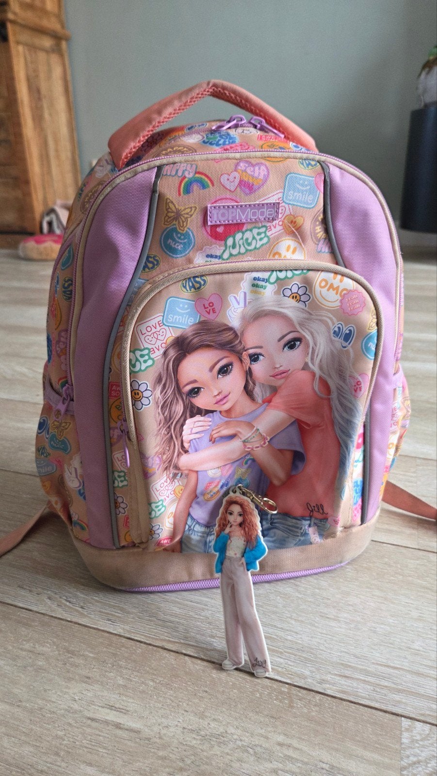 Topmodel schooltas, 1 jaar gebruikt, Ophalen of Verzenden, Gebruikt, Roze, Rugtas
