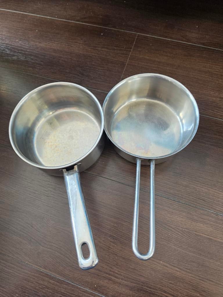 Steelpannetjes voor op gas, Ophalen of Verzenden, Gebruikt, Rvs, Overige typen