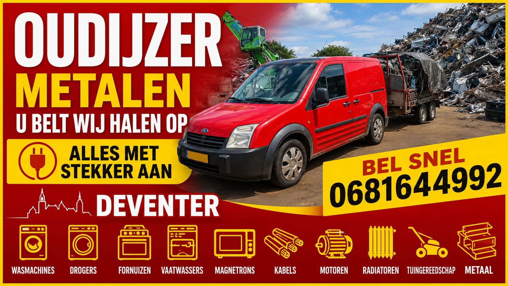 Ophaalservice oudijzer metalen, Ophalen of Verzenden, Zo goed als nieuw