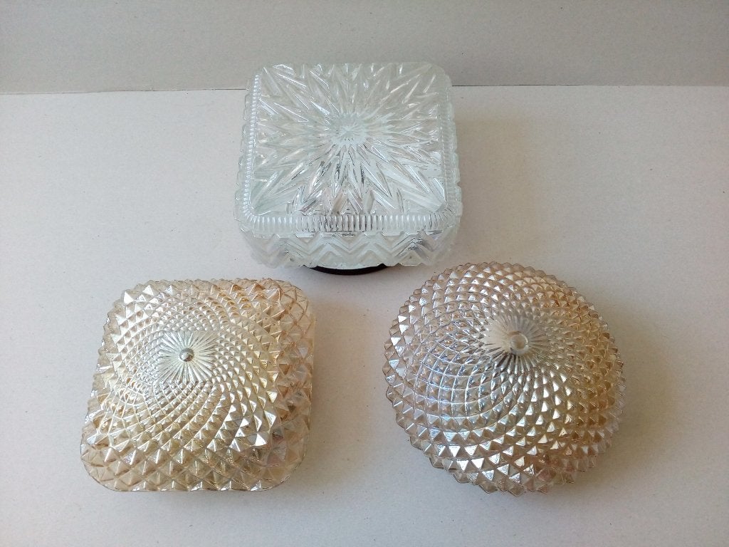 Vintage plafond/wandlampen.Prijs per stuk vanaf., Gebruikt, Vintage, Meerkleurig, 25 cm