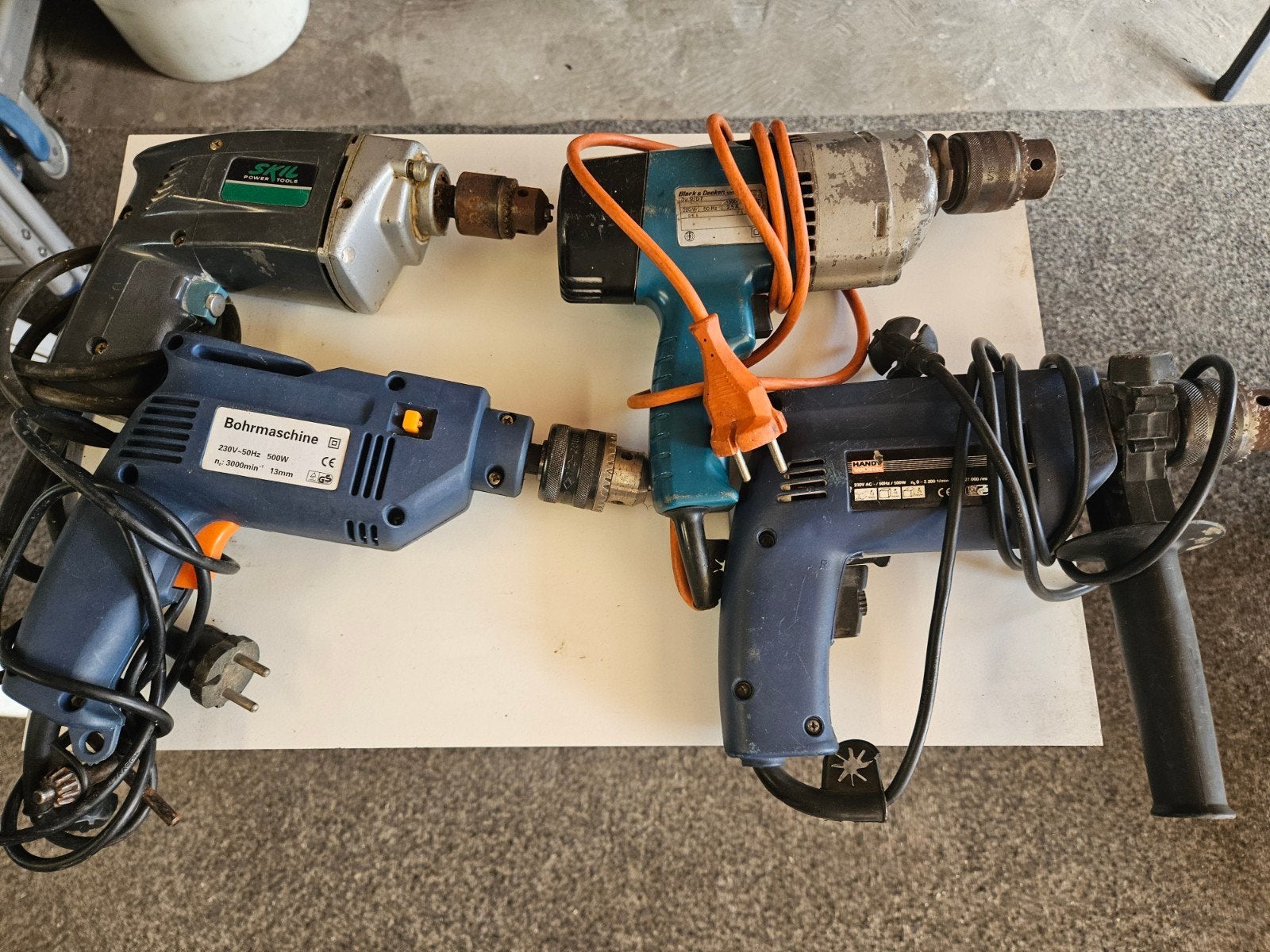elektrice boormachines, Ophalen, Boormachine