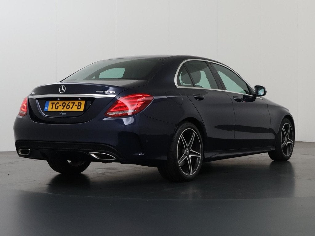 Mercedes-Benz C-klasse 180 Sport Edition | AMG | Stoelverwar, Auto's, Mercedes-Benz, Automaat, Blauw, Bedrijf, Sedan