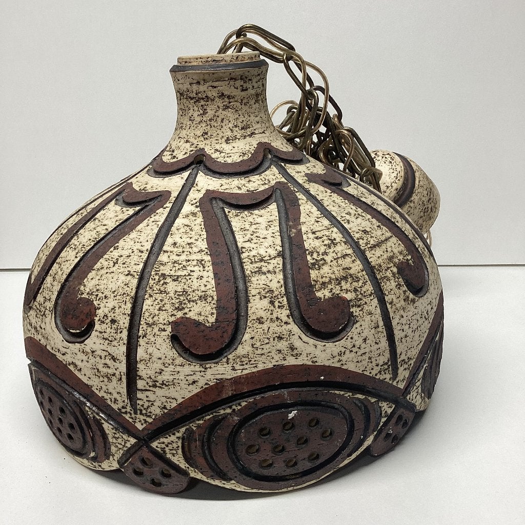 Keramiek hanglamp, Huis en Inrichting, Lampen | Hanglampen, Steen/keramiek, Gebruikt, Vintage, Deens keramiek,, X