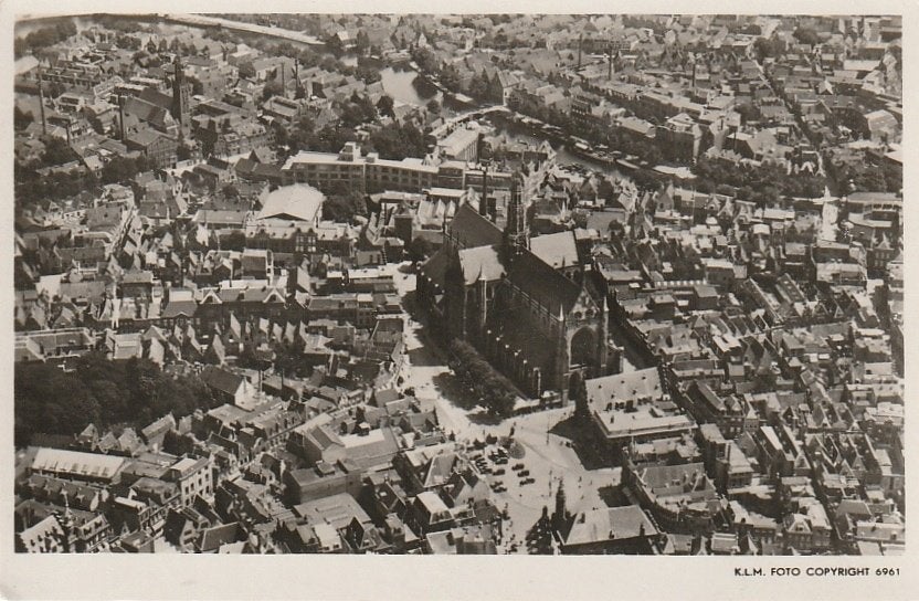 Haarlem KLM luchtfoto Binnenstad, Ophalen of Verzenden, 1940 tot 1960, Ongelopen, Noord-Holland