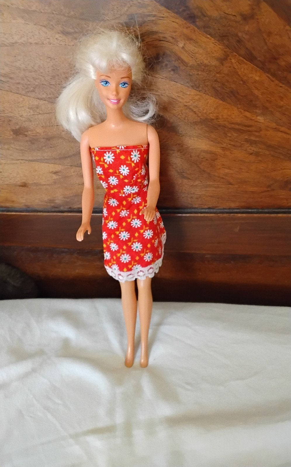 Vintage  Retro sindy fleur Barbie jurkje met bloemetjes, Kinderen en Baby's, Ophalen of Verzenden, Gebruikt, Barbie