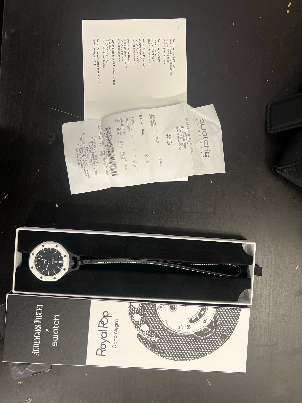 Audemars Piguet x Swatch Royal Pop OCHO NEGRO Zakhorloge, Sieraden, Tassen en Uiterlijk, Horloges | Dames, Ophalen, Leer, Swatch
