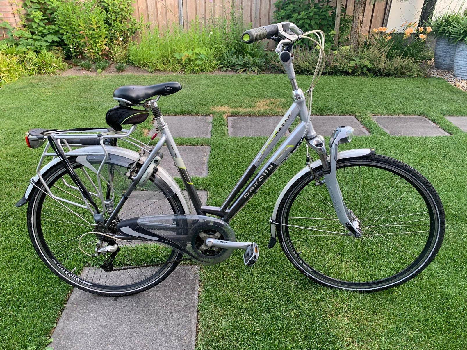 Damesfiets gazelle grijs/ groen, Ophalen, Gebruikt