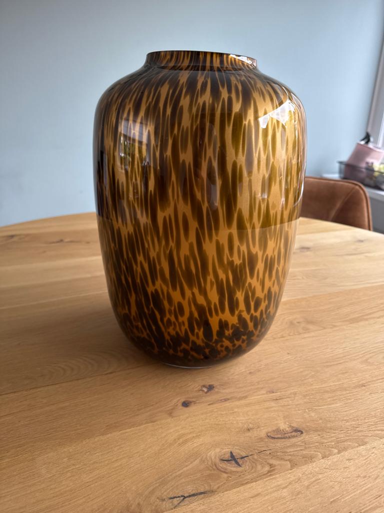 Artic Gold Cheetah Vaas - 35 cm hoog, Ophalen