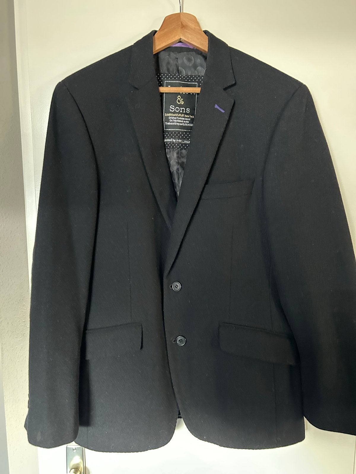 Jackett & Sons Zwart Colbert met Elleboogstukken, Ophalen of Verzenden, Zo goed als nieuw, Maat 48/50 (M), Zwart