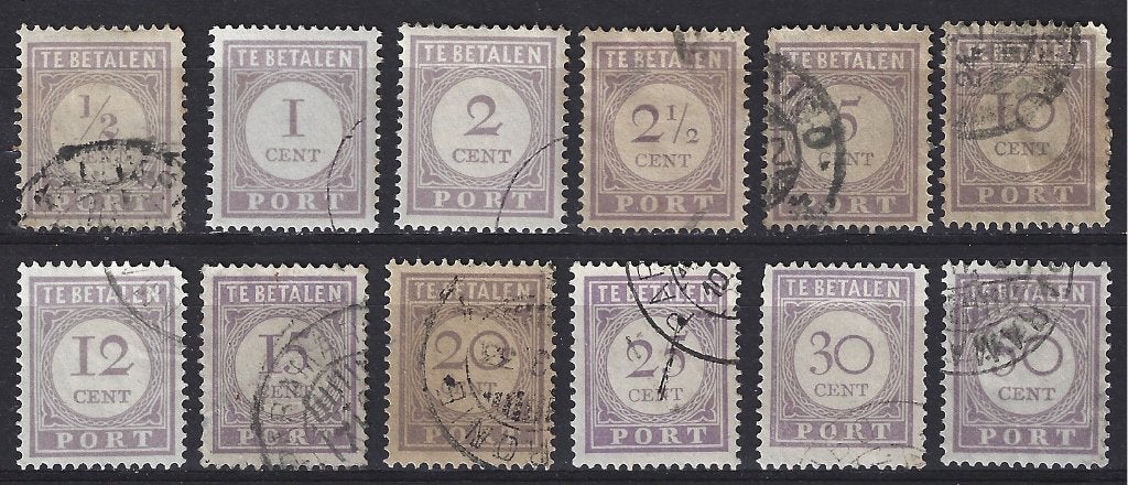 Suriname Port uit 17 - 32 geb 1913 ; Suriname voor 10% CW, Ophalen of Verzenden, Gestempeld