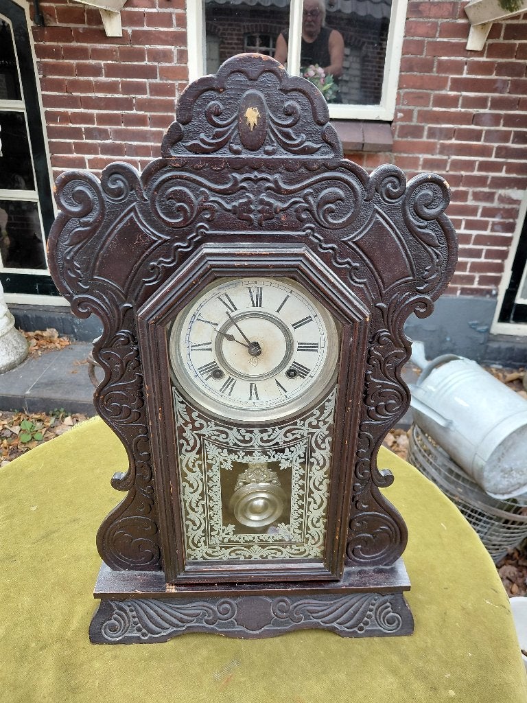 Antieke Amerikaanse tafelklok, merk Ansonia., Ophalen of Verzenden