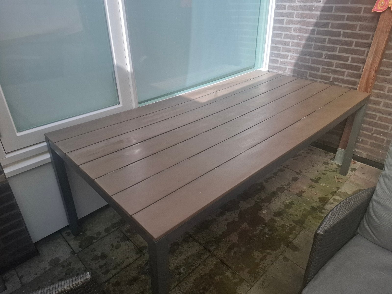 Tuintafel aluminium 2m x 1m x 0.75, Ophalen, Gebruikt, Rechthoekig, Aluminium