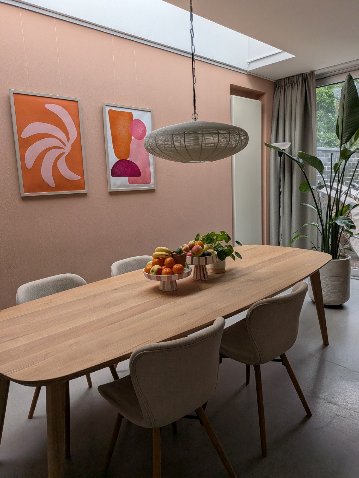 Set van 4 mooie beige eetkamerstoelen, Huis en Inrichting, Ophalen of Verzenden, Stof, Vier