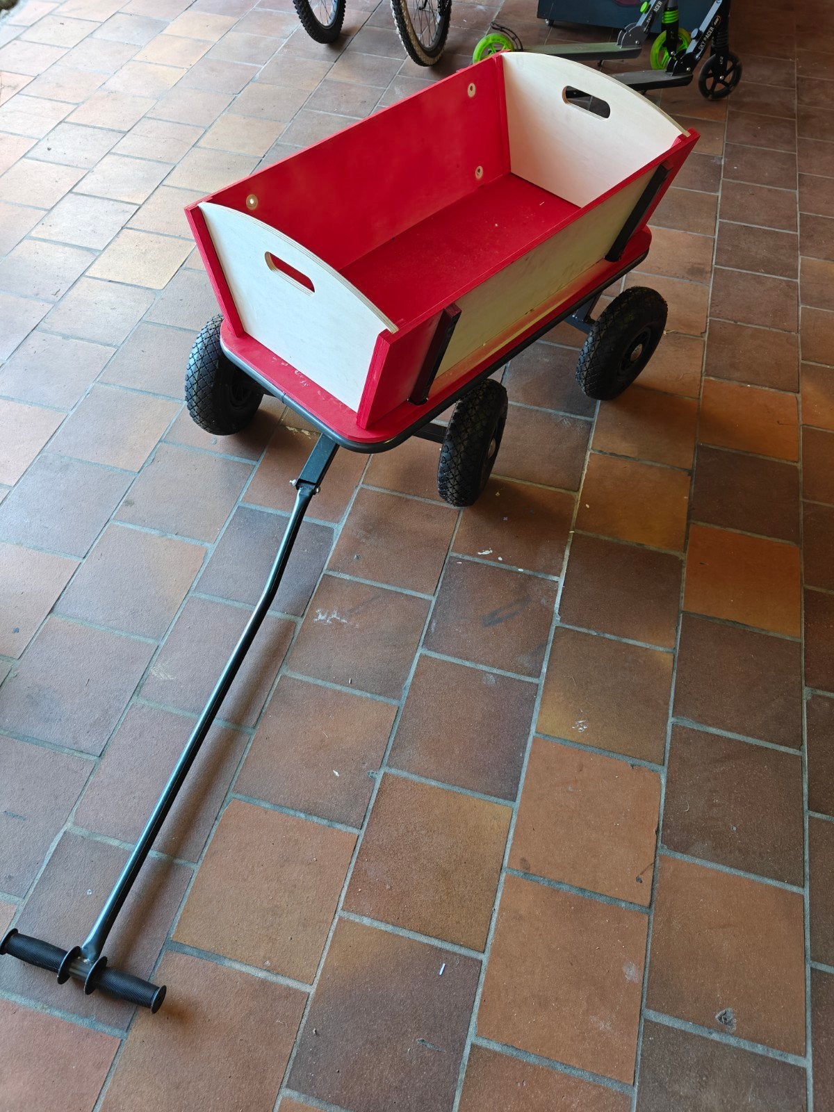 Houten bolderkar Sunny, Ophalen, Gebruikt