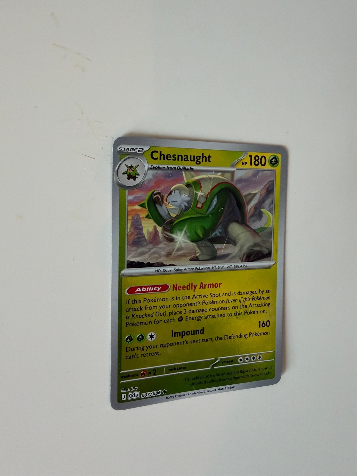 Pokemonkaart Chesnaught, Ophalen, Zo goed als nieuw