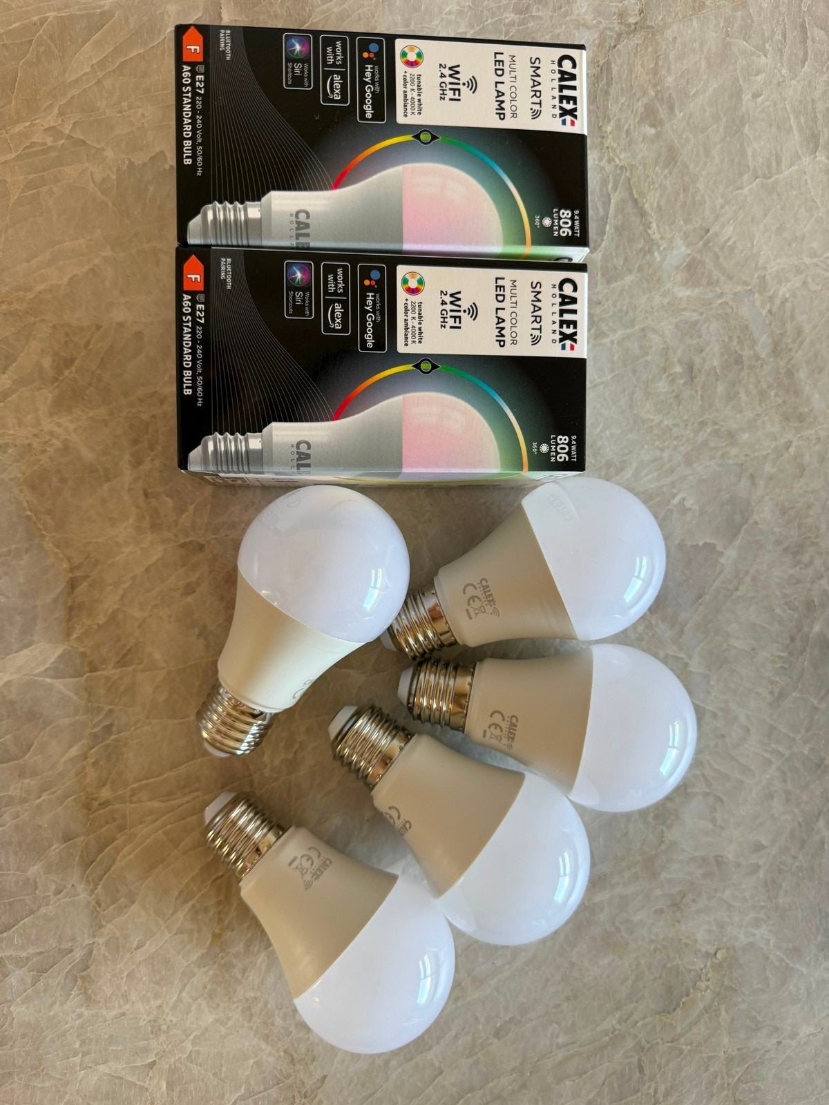 9x calex smart e27, Ophalen of Verzenden, Zo goed als nieuw, E27 (groot), Led-lamp