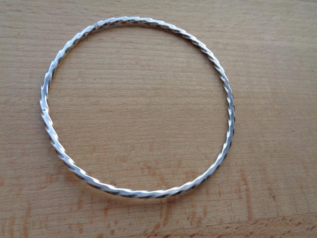 zilveren gedraaide slavenarmband [056], Sieraden, Tassen en Uiterlijk, Armbanden, Verzenden, Zo goed als nieuw, Zilver, Zilver