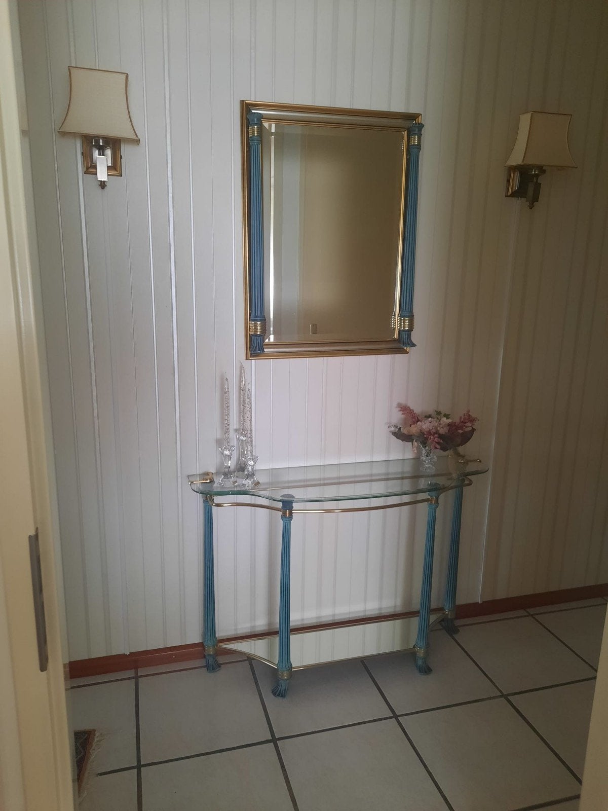 Sierlijke console tafel met spiegel!, Ophalen, Zo goed als nieuw, Rechthoekig, Minder dan 100 cm