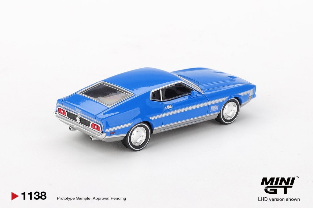 Mini GT Ford Mustang Mach 1 Grabber Blue, Www.rubensmodelautos.nl, Auto, Nieuw, Ophalen of Verzenden